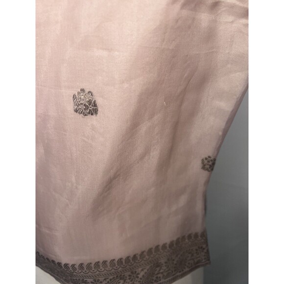 Vintage 80's Anne Klein Women's Pink Silk Floral Embroidered Tank Size 6 - Picture 5 of 10